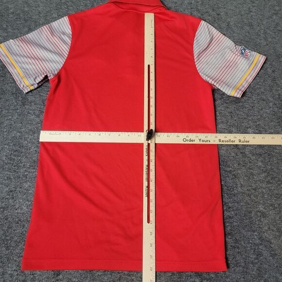 Nike Dri Fit NFL Kansas City Chiefs Mens Size S Polo Shirt Red Stripe Sleeve - Picture 9 of 11